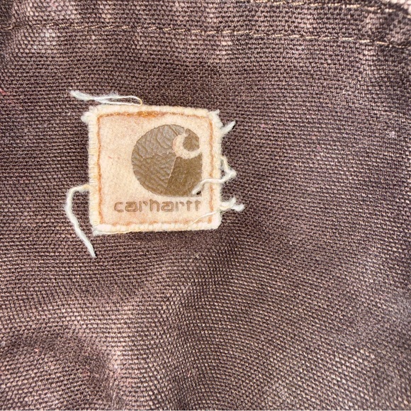 Vintage Carhartt J130 Brown Duck Canvas Y2K Jacket Distressed Grunge Hooded - Picture 13 of 14
